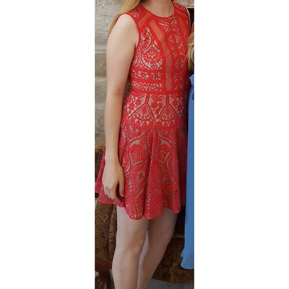 BCBGMaxazria - Red Lace Dress - Picture 1 of 4